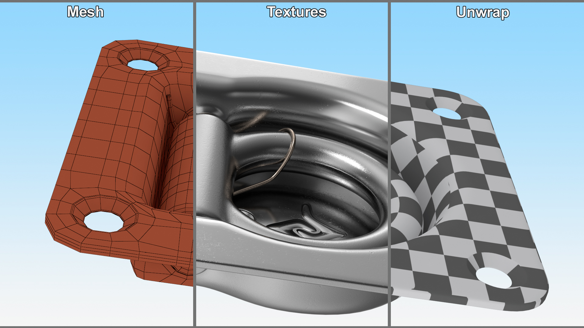 3D Caliber D-Ring Chrome Anchor model