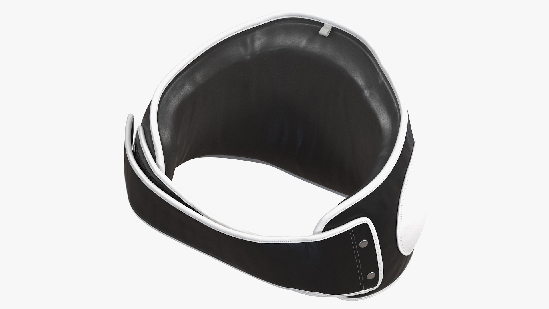 Muay Thai Leather Belly Pad Maneken Black White 3D