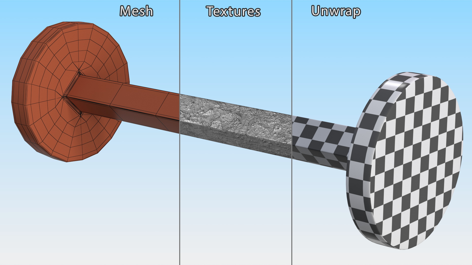 3D Naval Cannon Bar Shot Flat