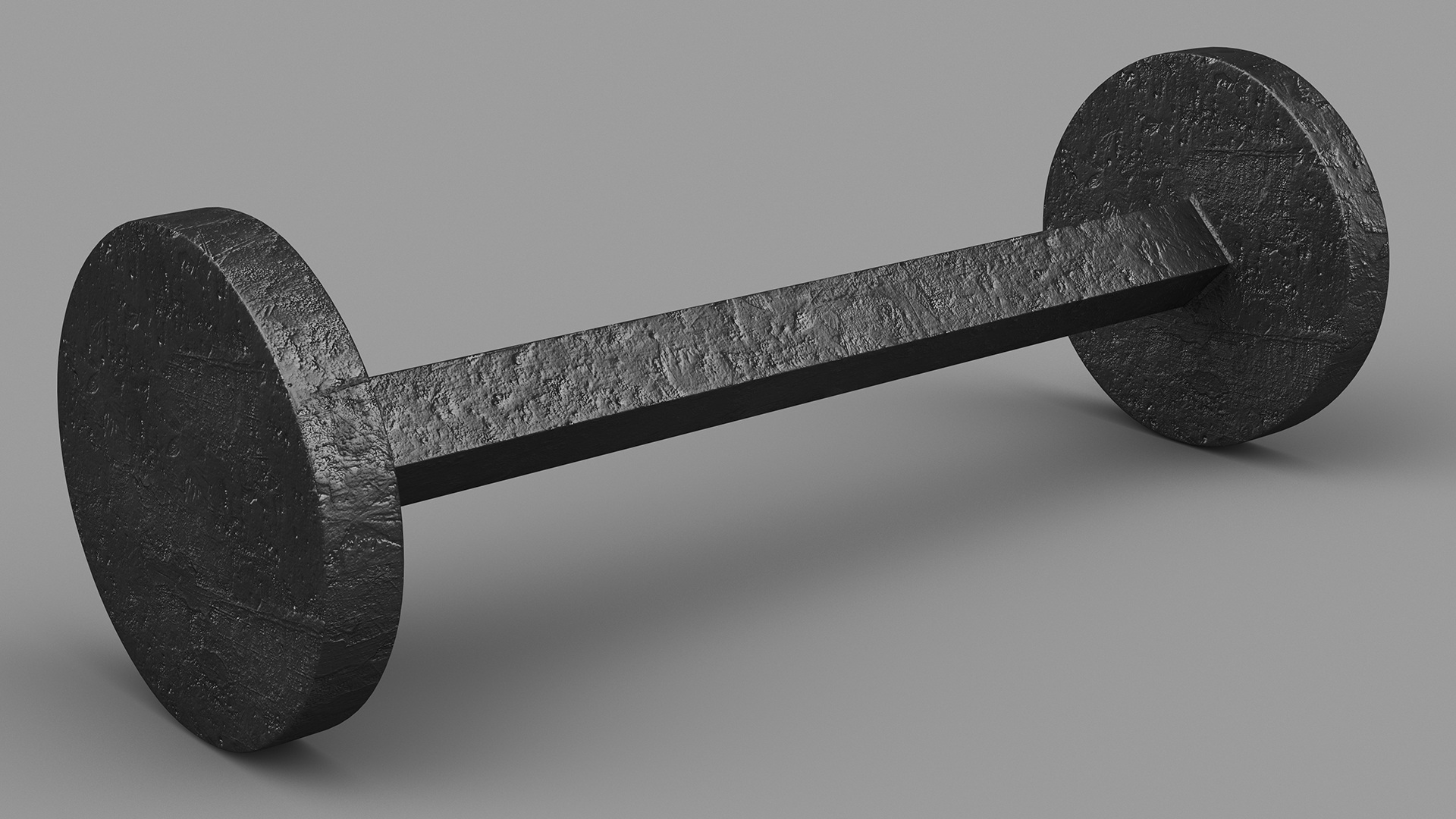 3D Naval Cannon Bar Shot Flat