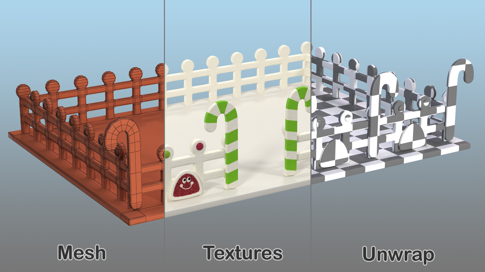 3D Cookie Dough Fence model