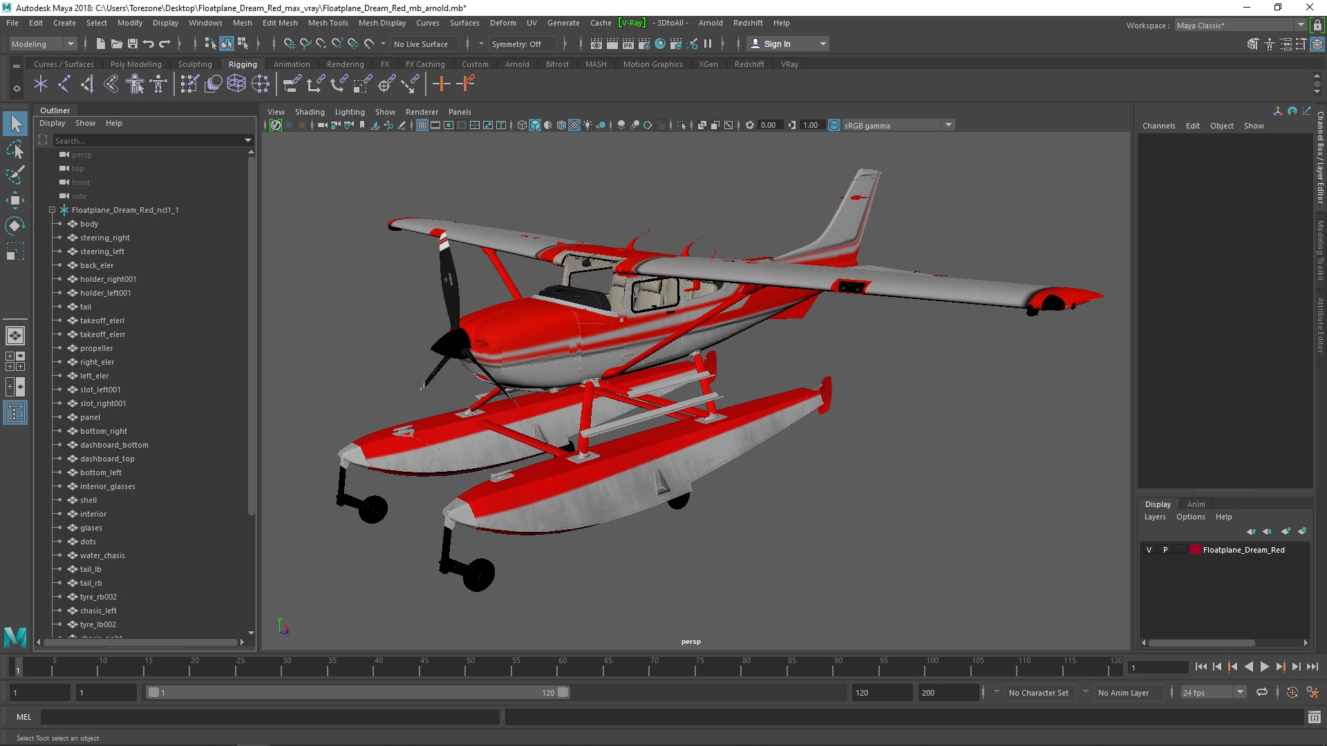 3D model Floatplane Dream Red