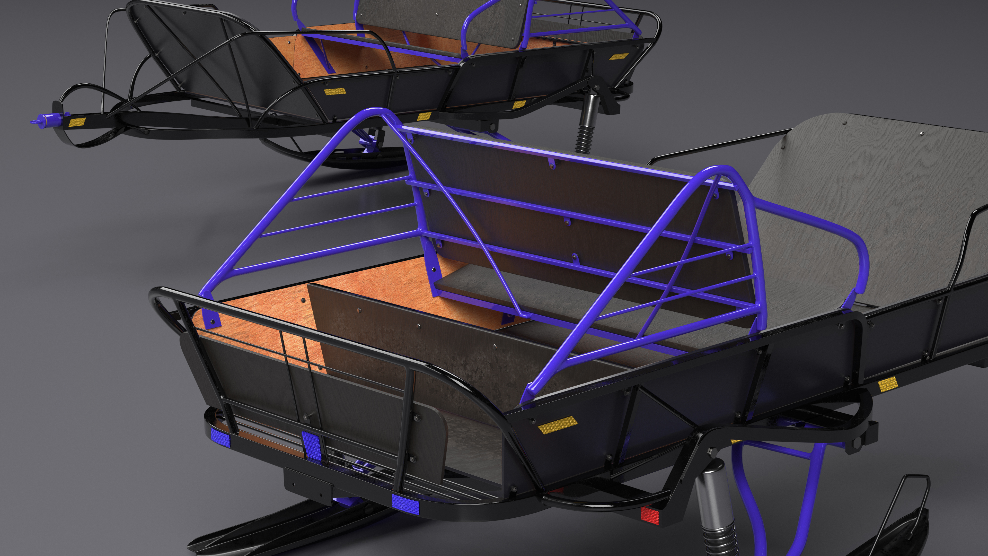 Snowmobile Pull Behind Sled 3D