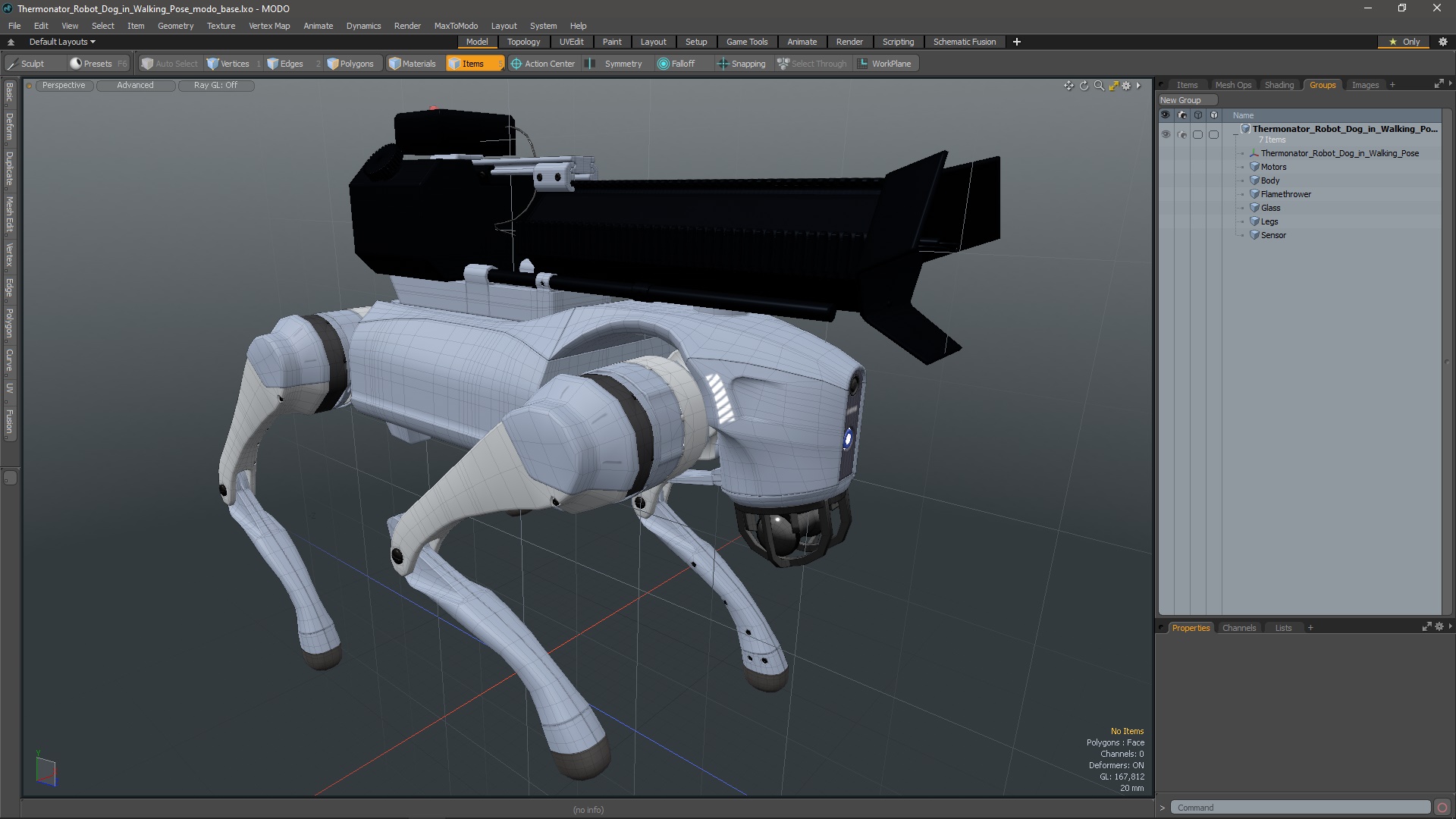 Thermonator Robot Dog in Walking Pose 3D