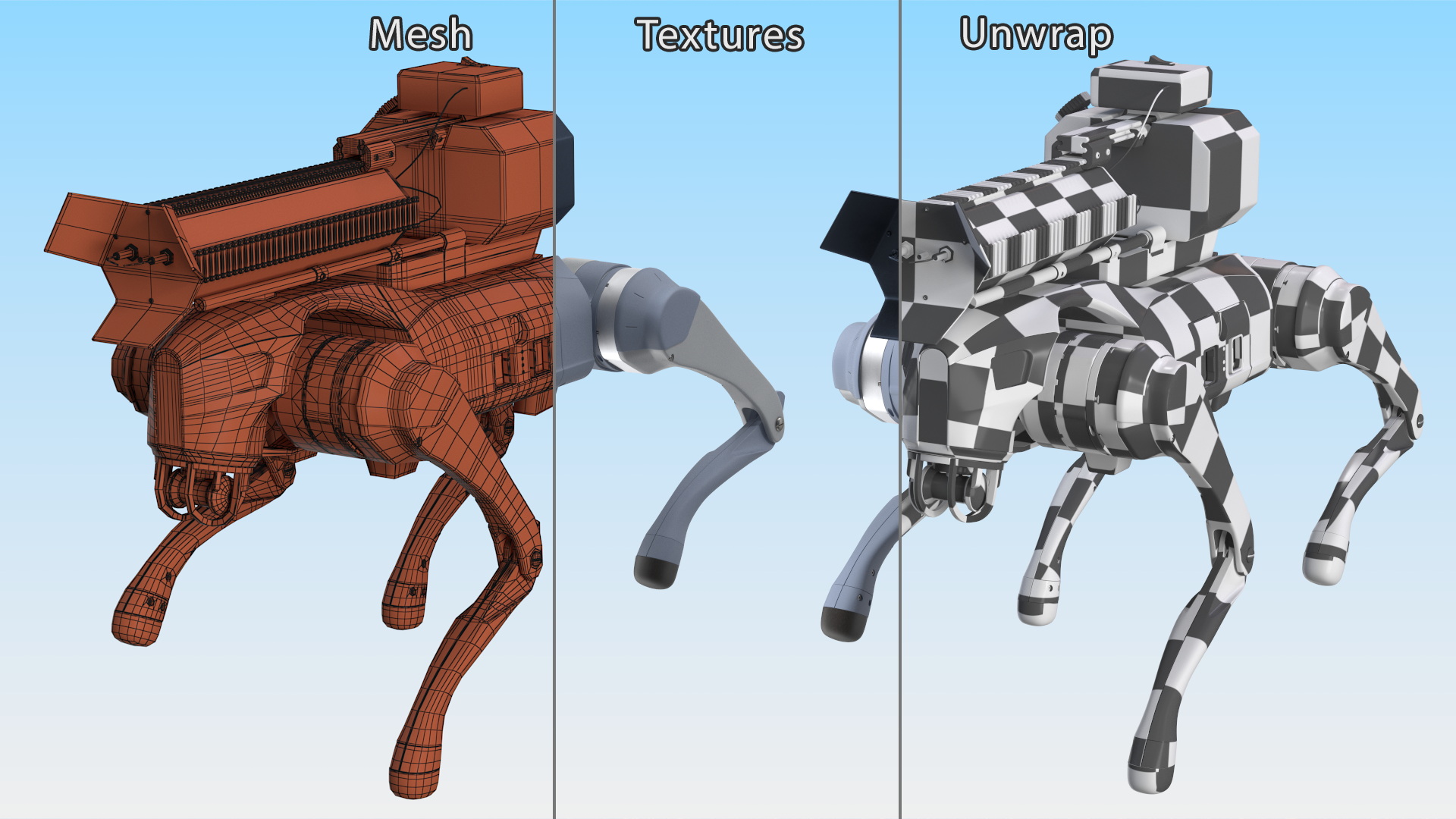Thermonator Robot Dog in Walking Pose 3D