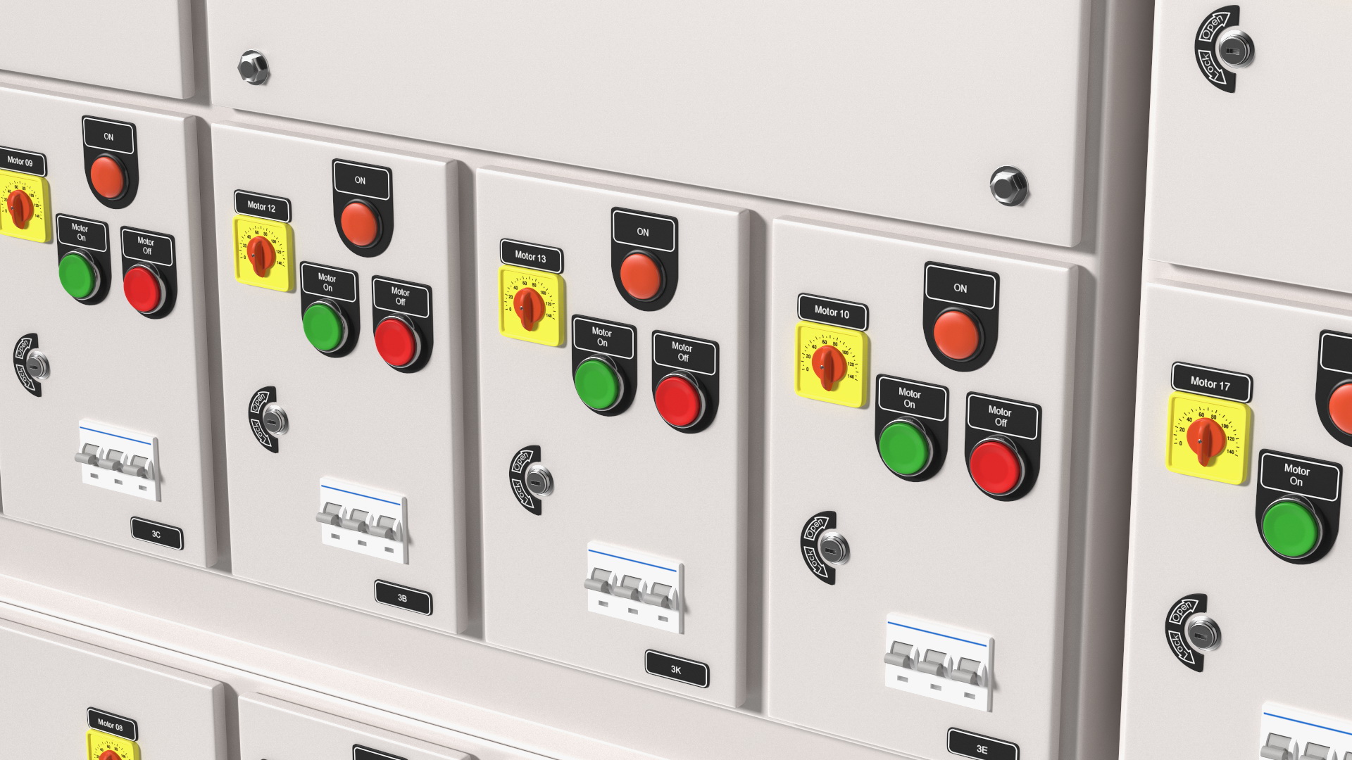 3D Industrial Large Cabinet With Electrical Panel