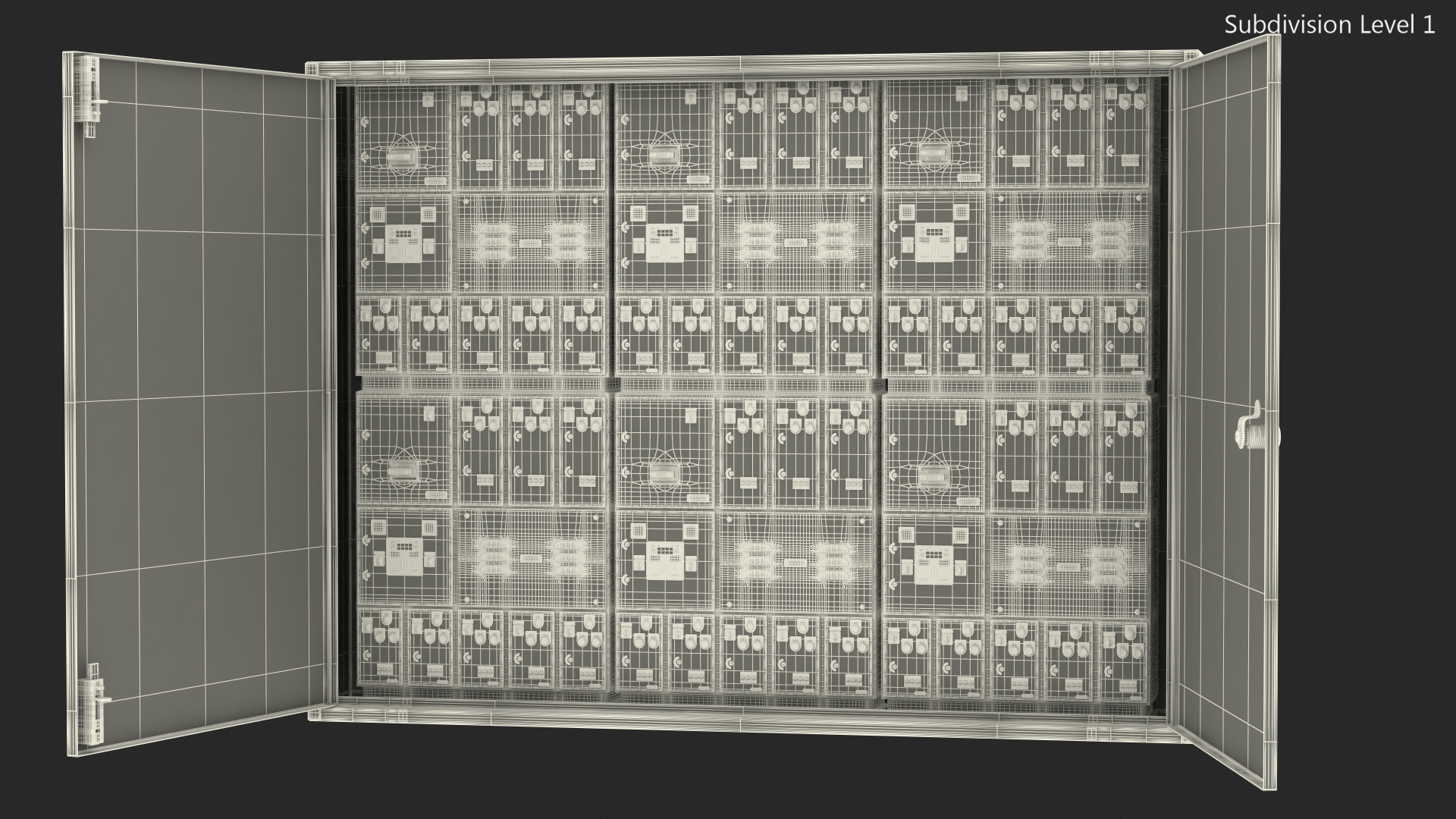 3D Industrial Large Cabinet With Electrical Panel