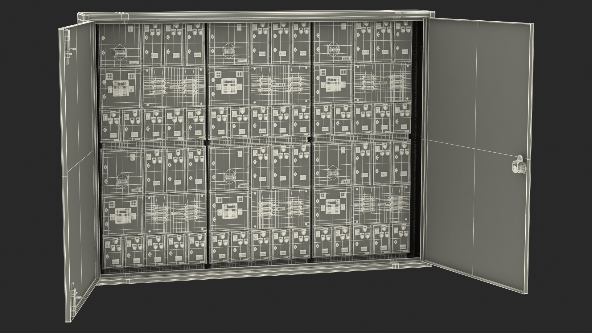 3D Industrial Large Cabinet With Electrical Panel