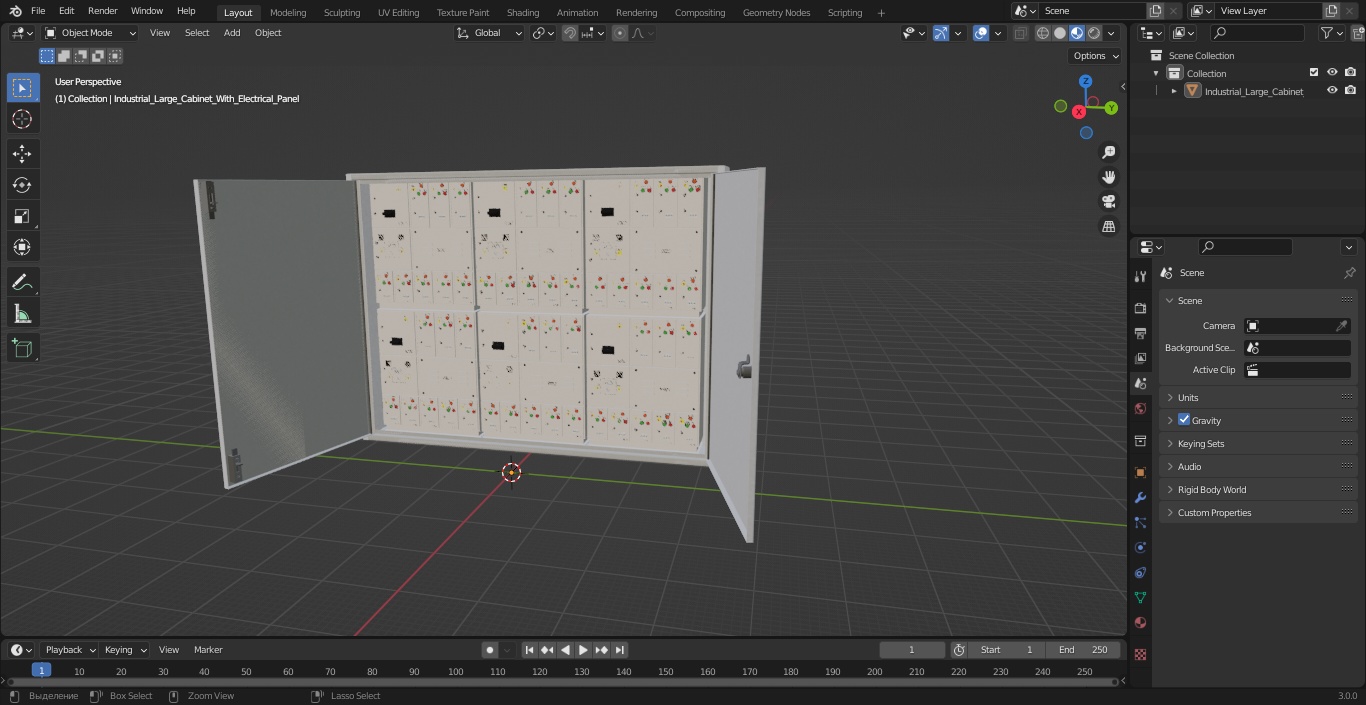 3D Industrial Large Cabinet With Electrical Panel