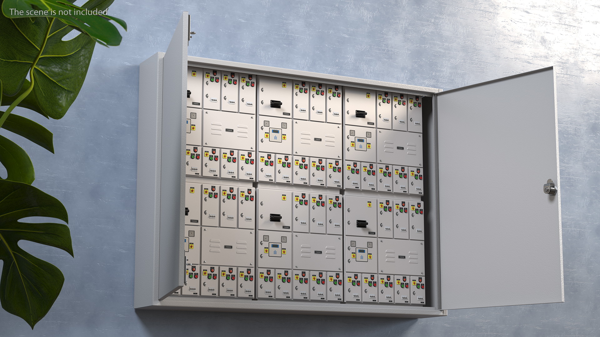 3D Industrial Large Cabinet With Electrical Panel