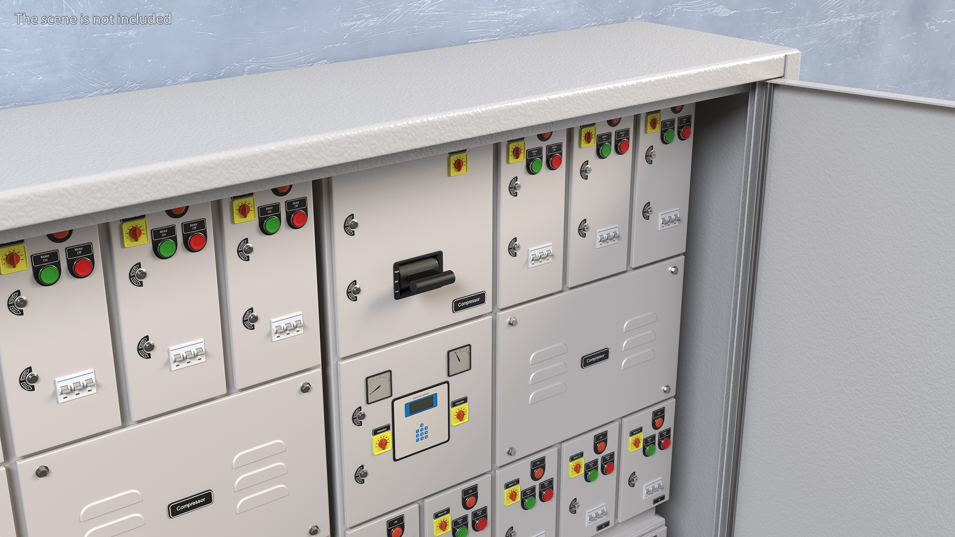 3D Industrial Large Cabinet With Electrical Panel