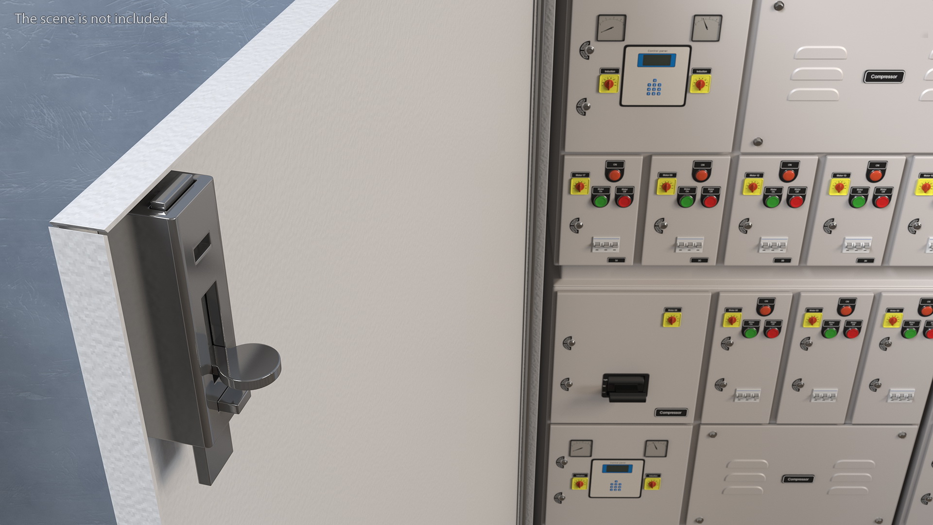 3D Industrial Large Cabinet With Electrical Panel