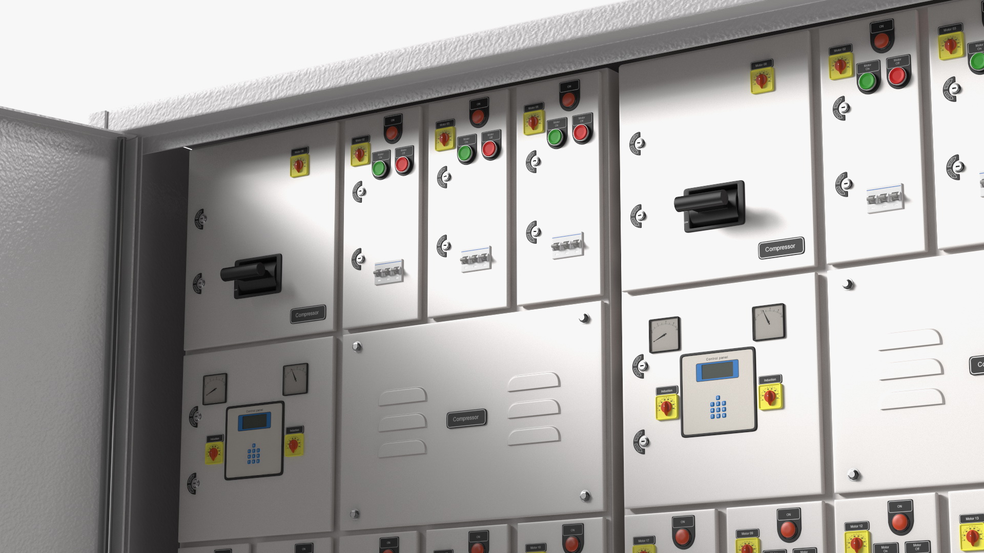 3D Industrial Large Cabinet With Electrical Panel