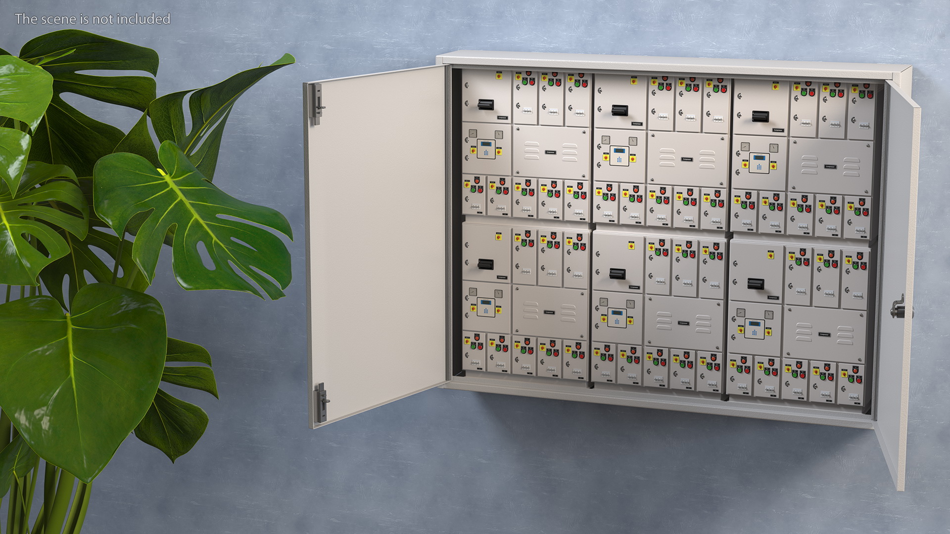 3D Industrial Large Cabinet With Electrical Panel