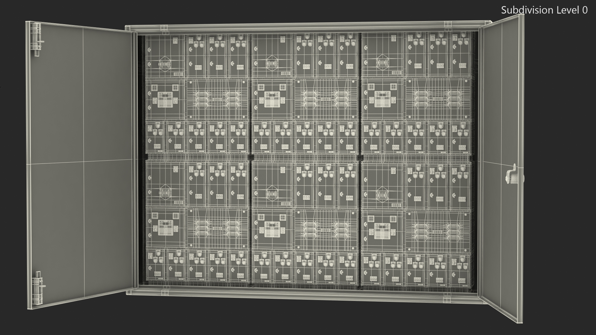3D Industrial Large Cabinet With Electrical Panel
