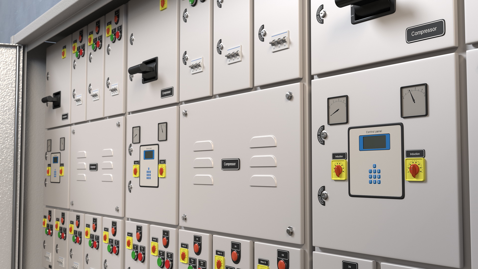3D Industrial Large Cabinet With Electrical Panel