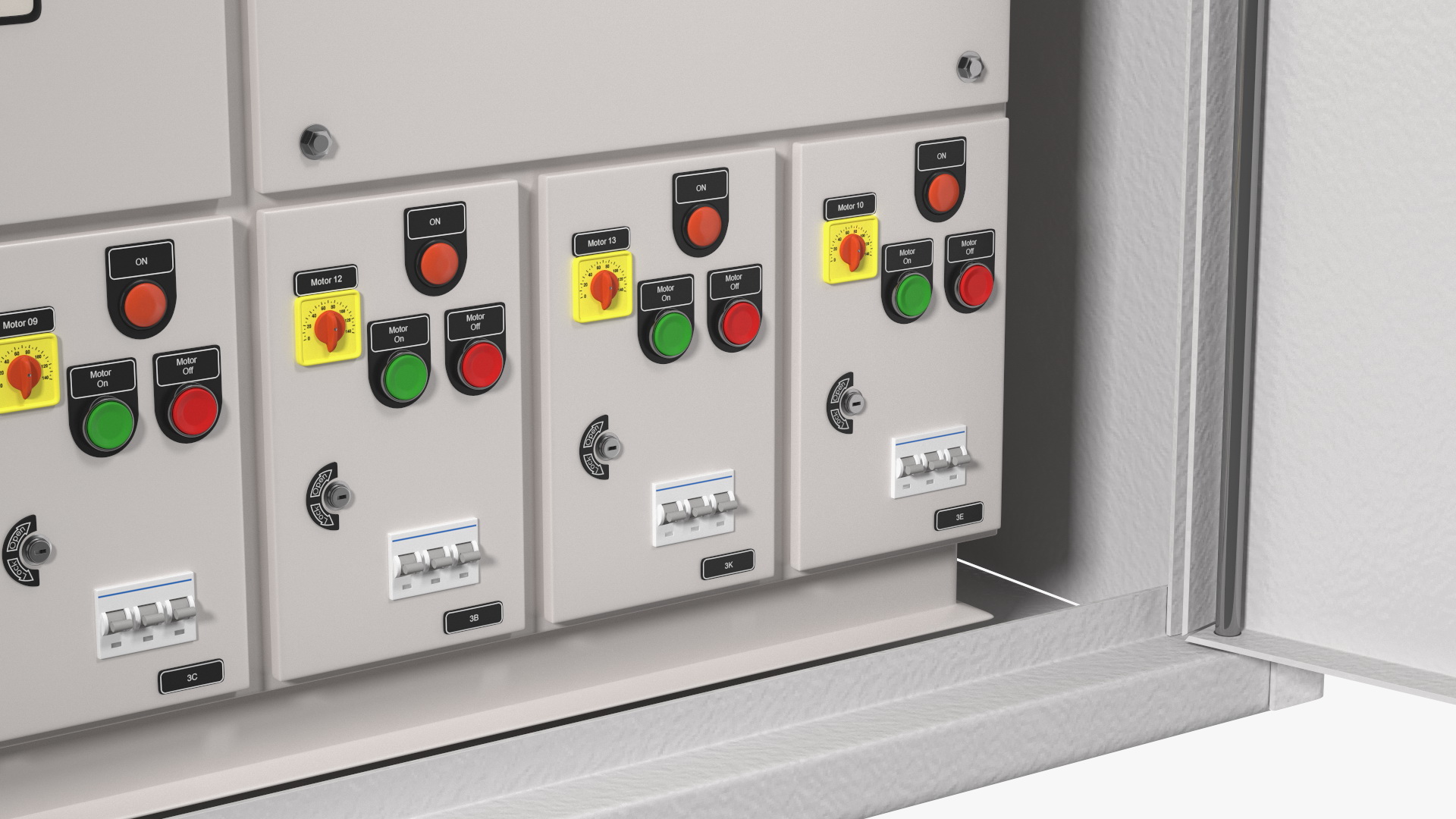 3D Industrial Large Cabinet With Electrical Panel