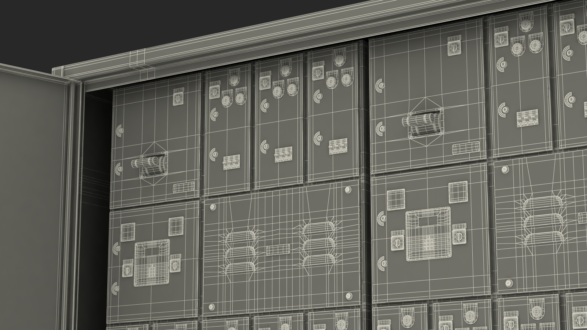 3D Industrial Large Cabinet With Electrical Panel