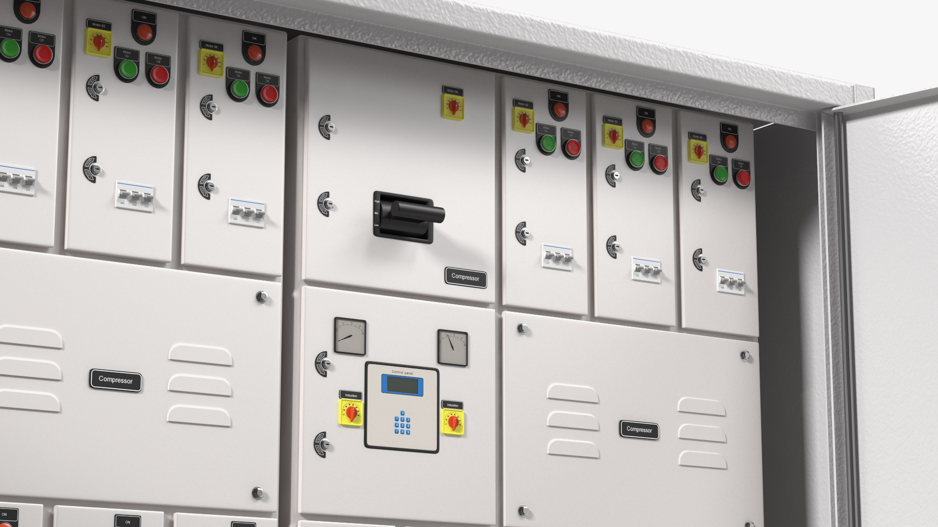 3D Industrial Large Cabinet With Electrical Panel