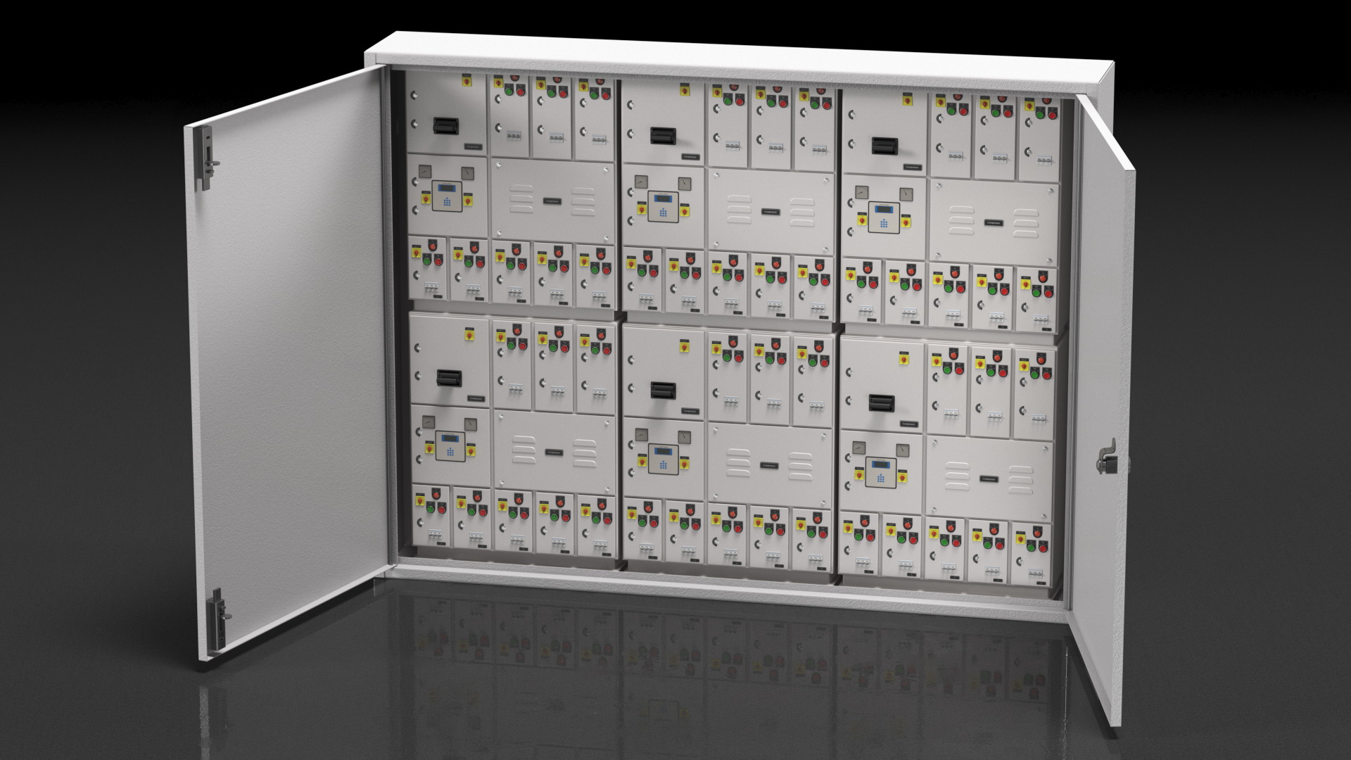 3D Industrial Large Cabinet With Electrical Panel
