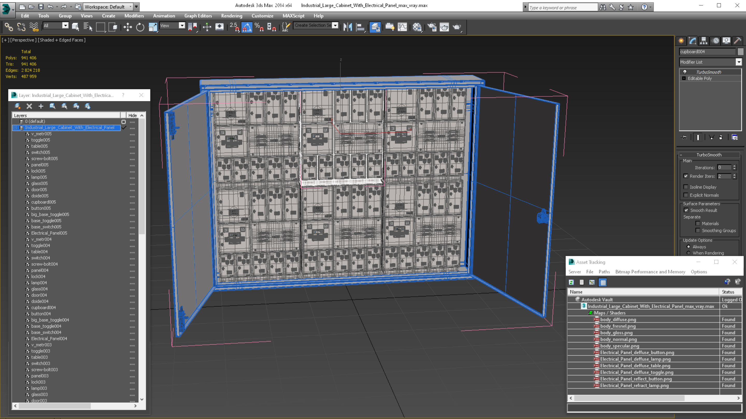 3D Industrial Large Cabinet With Electrical Panel