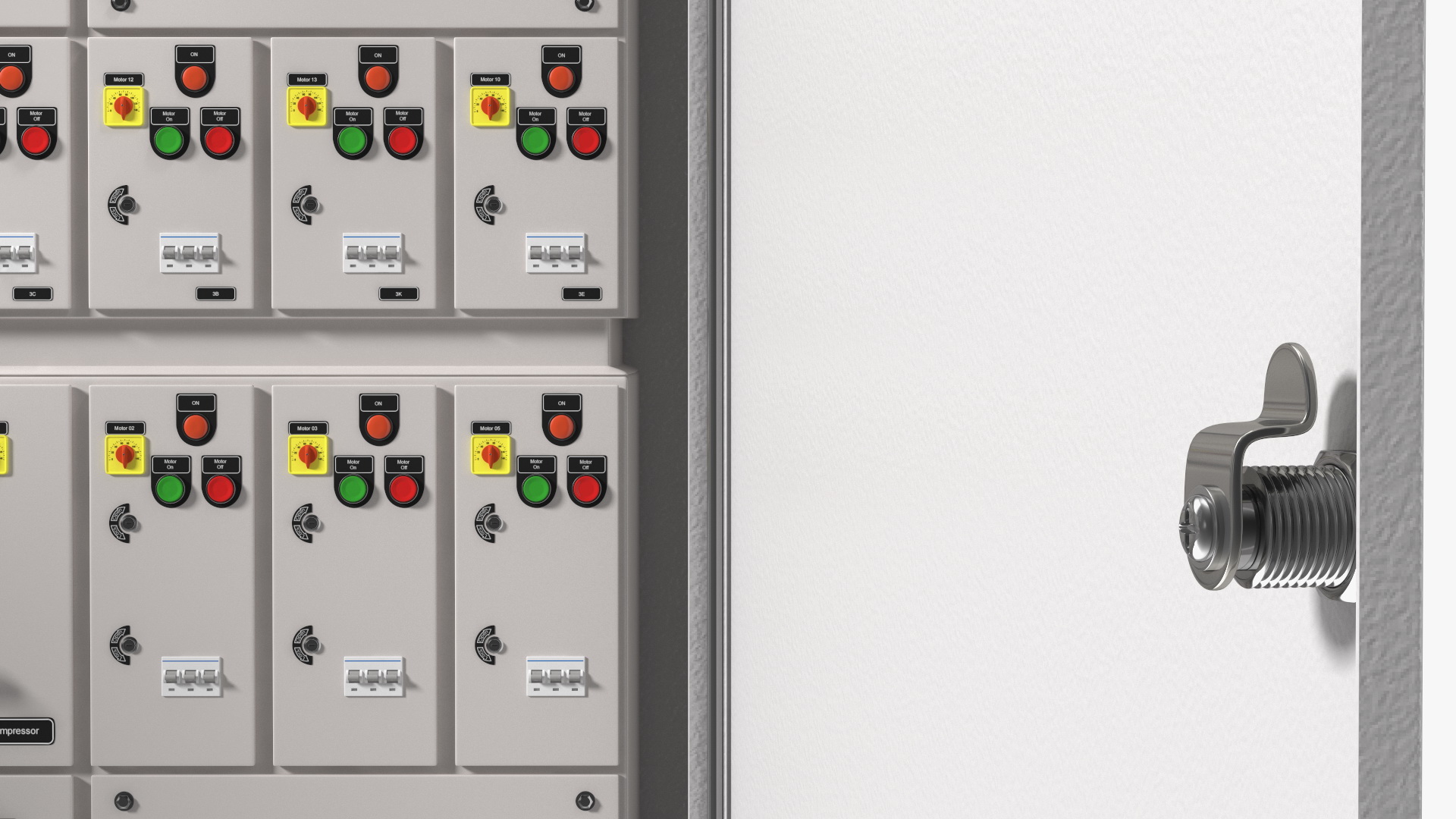 3D Industrial Large Cabinet With Electrical Panel