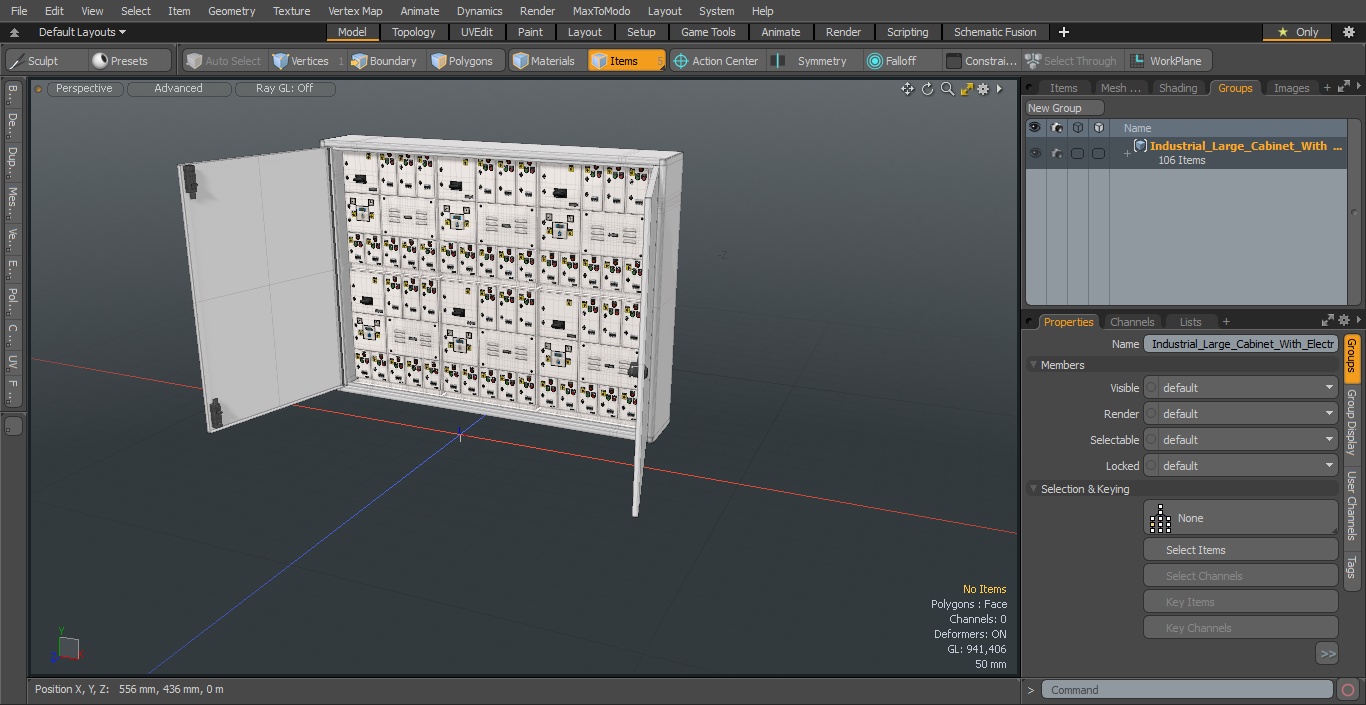 3D Industrial Large Cabinet With Electrical Panel