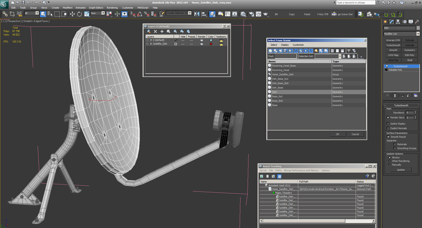 Home Satellite Dish 3D model