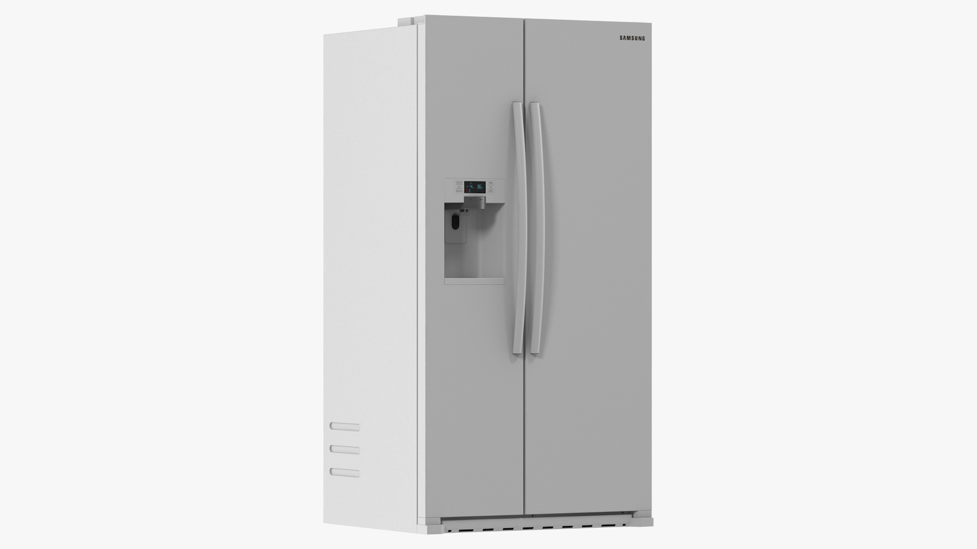 Samsung Side By Side Refrigerator Open with Products 3D