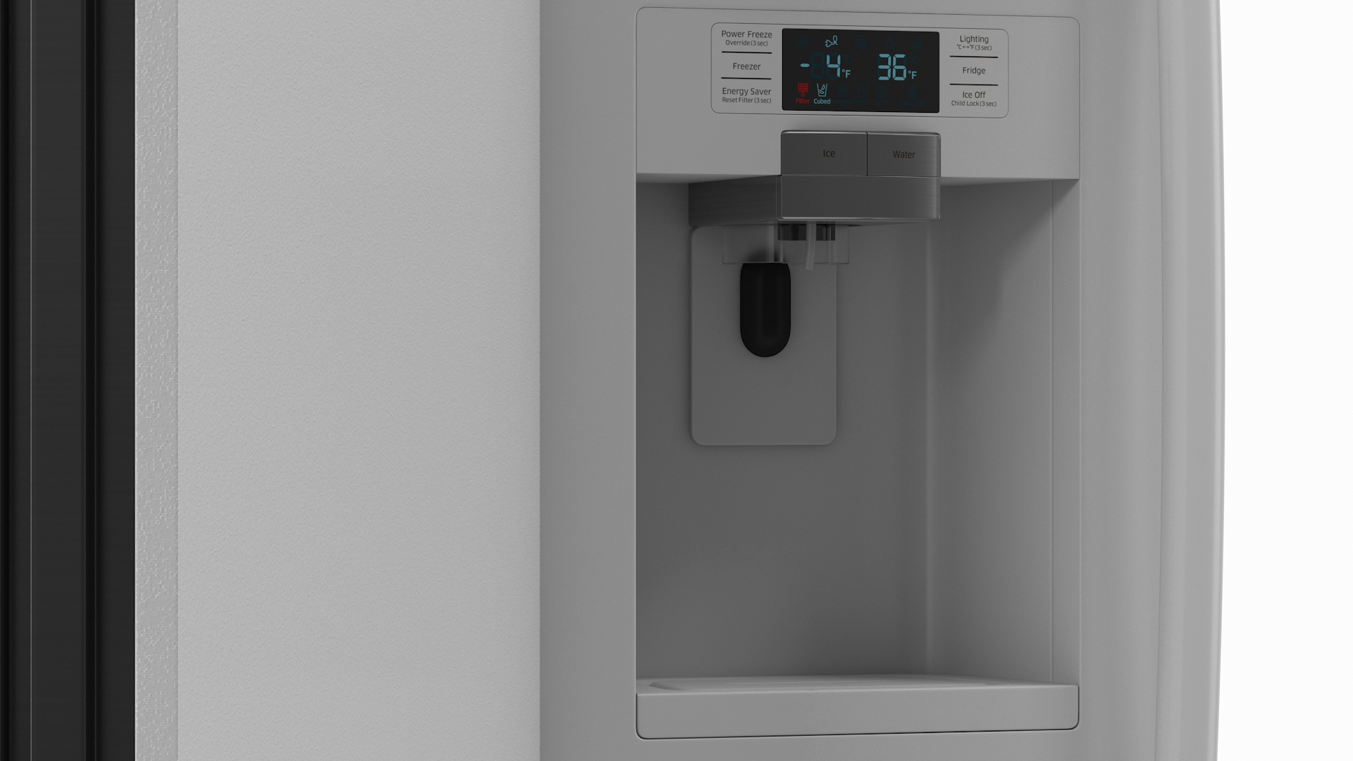 Samsung Side By Side Refrigerator Open with Products 3D