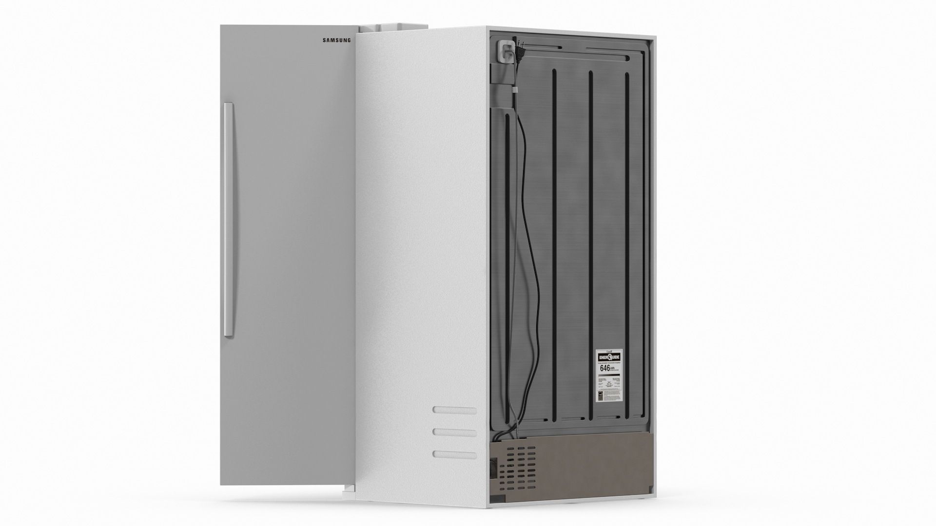 Samsung Side By Side Refrigerator Open with Products 3D