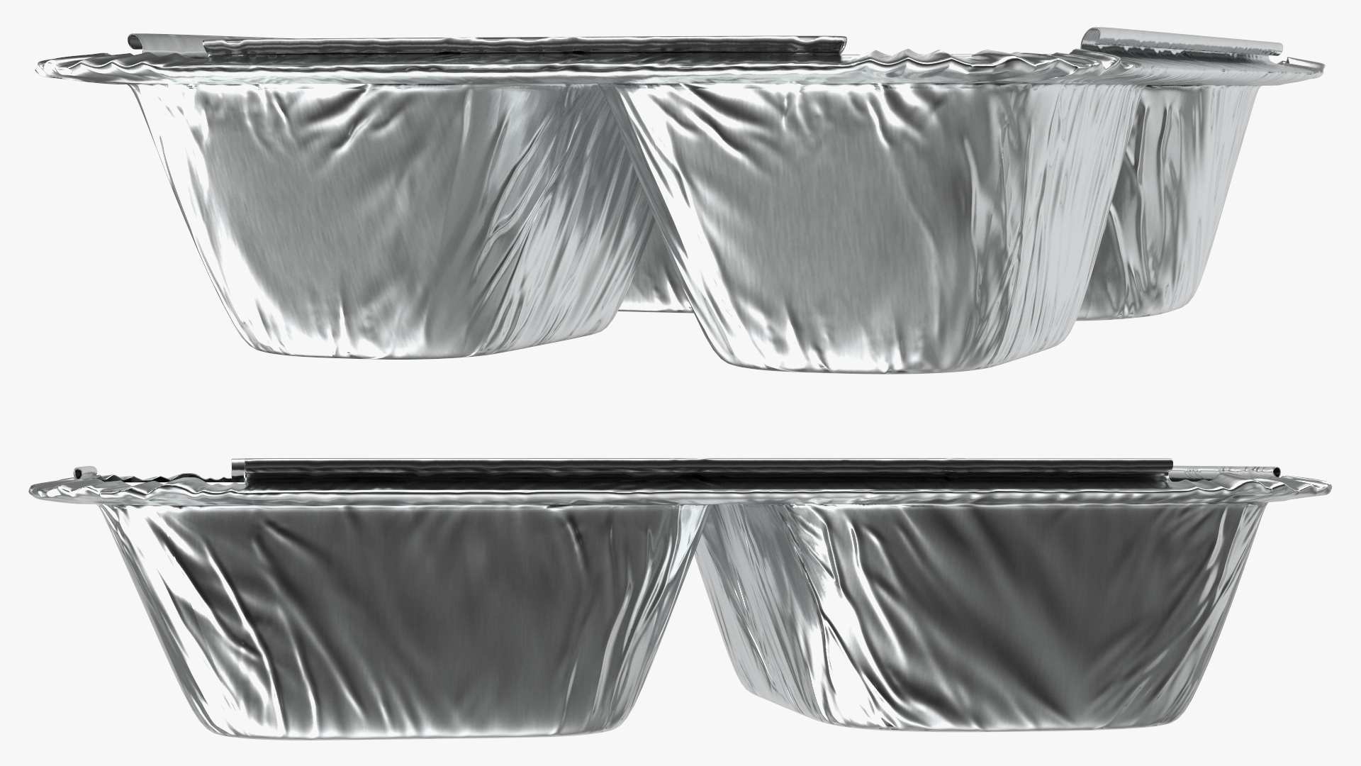 Aluminum Foil Pan 3 Compartment Rectangular Disposable Food Container 3D model