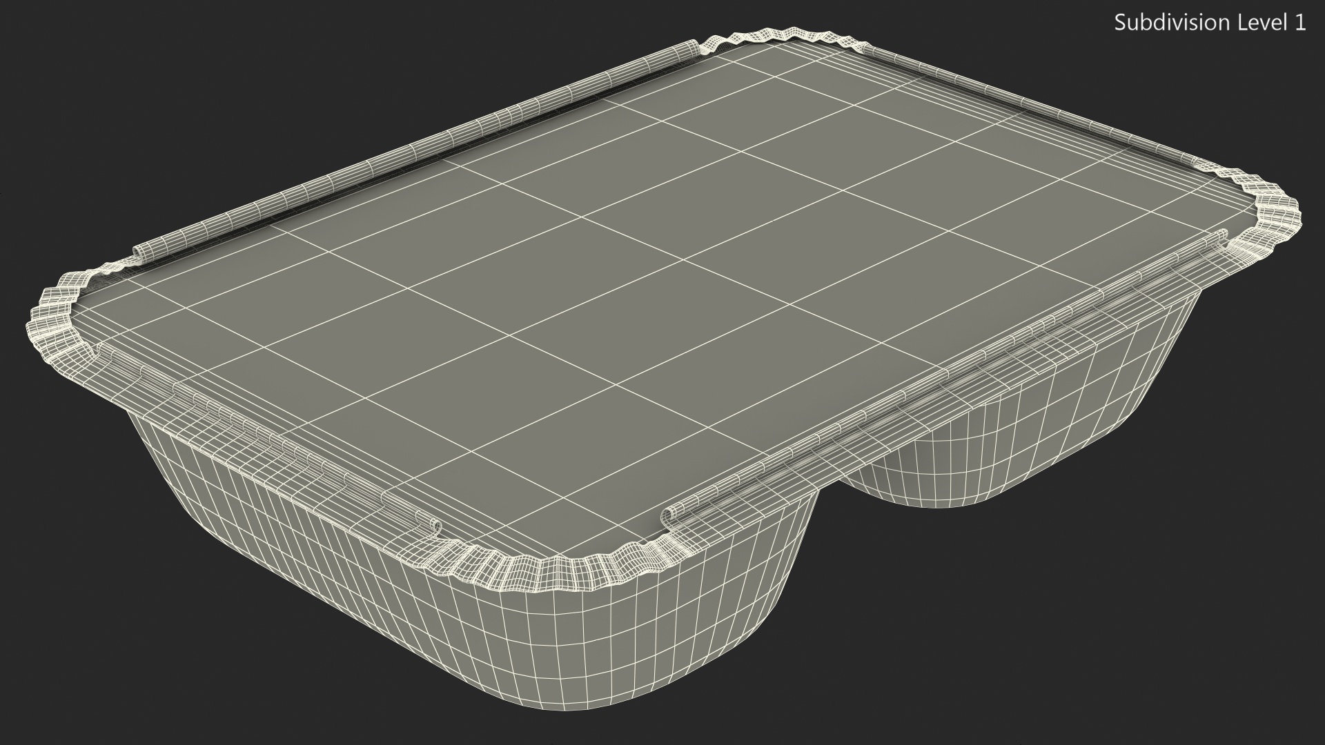 Aluminum Foil Pan 3 Compartment Rectangular Disposable Food Container 3D model