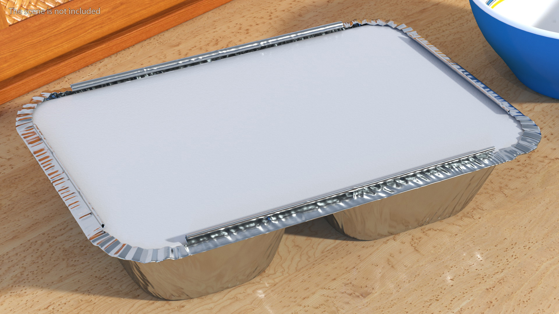 Aluminum Foil Pan 3 Compartment Rectangular Disposable Food Container 3D model