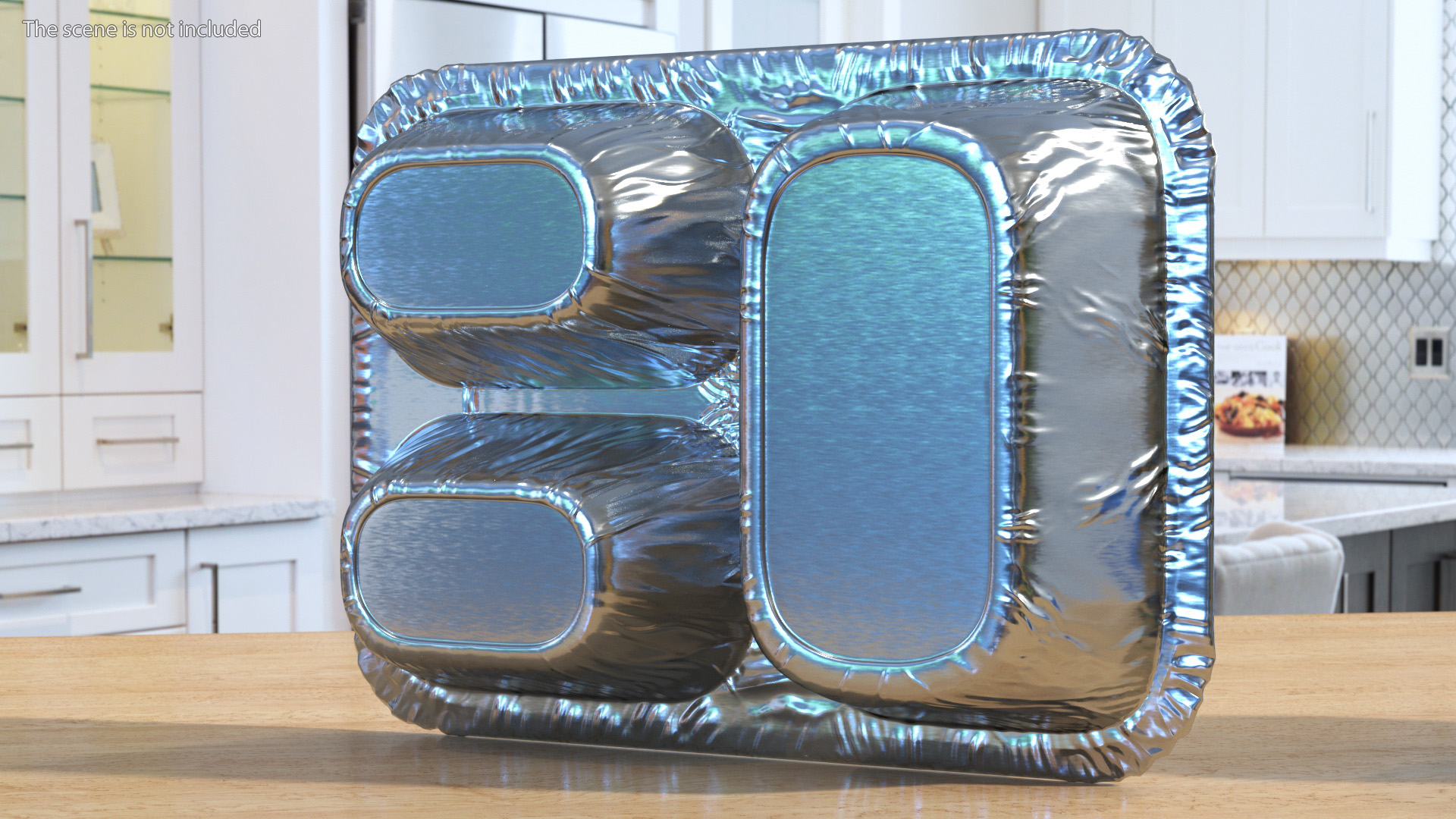 Aluminum Foil Pan 3 Compartment Rectangular Disposable Food Container 3D model