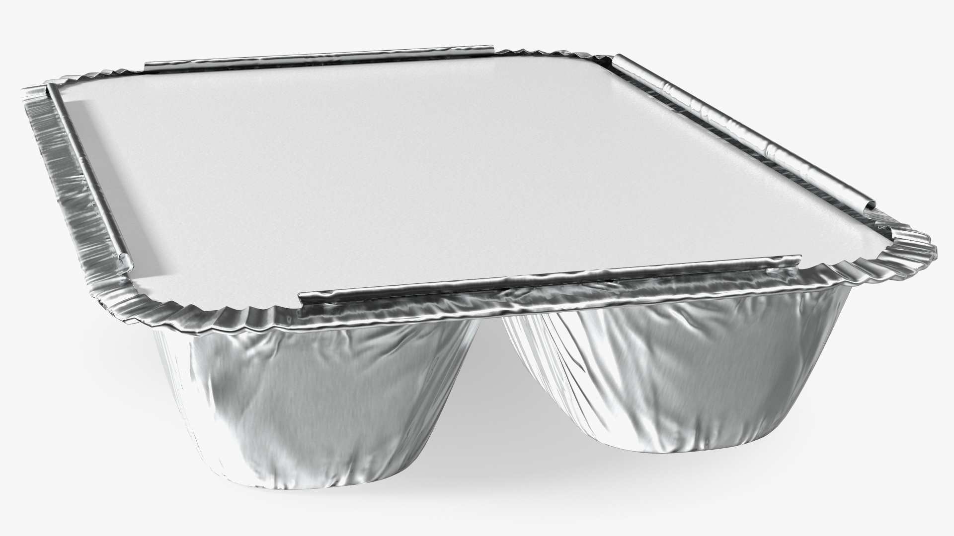 Aluminum Foil Pan 3 Compartment Rectangular Disposable Food Container 3D model