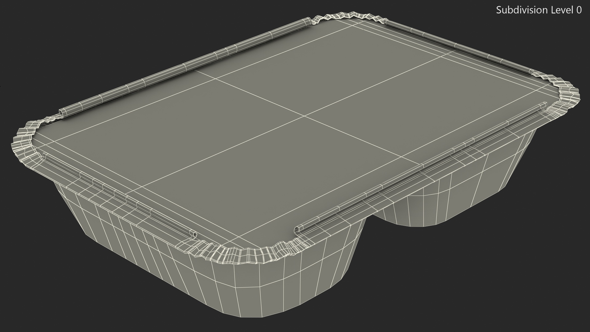 Aluminum Foil Pan 3 Compartment Rectangular Disposable Food Container 3D model