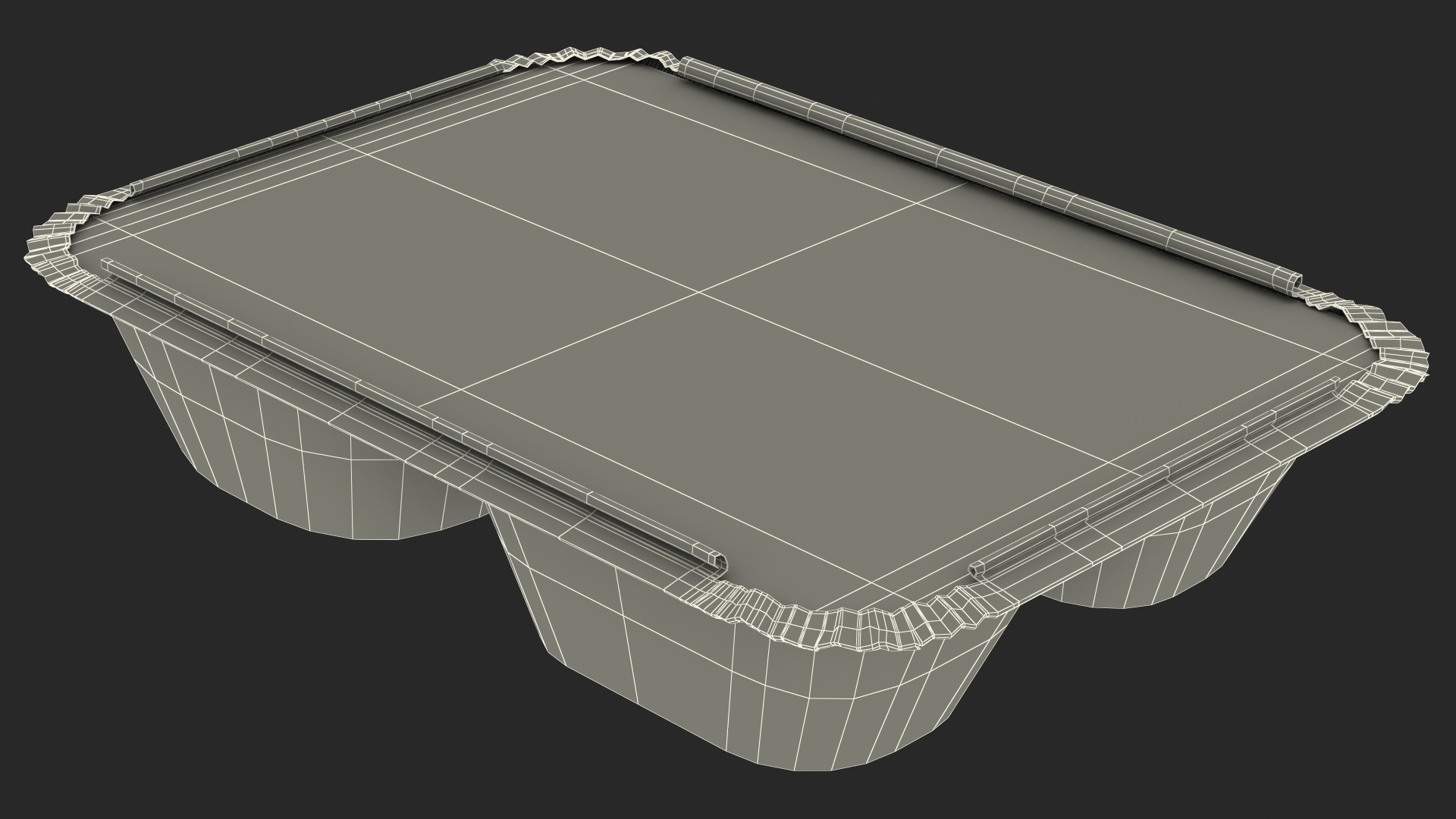 Aluminum Foil Pan 3 Compartment Rectangular Disposable Food Container 3D model