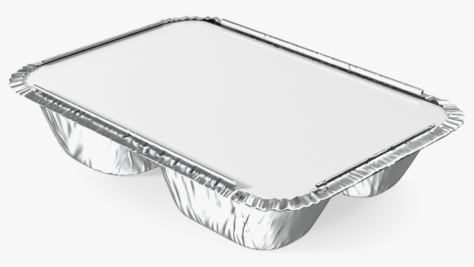 Aluminum Foil Pan 3 Compartment Rectangular Disposable Food Container 3D model