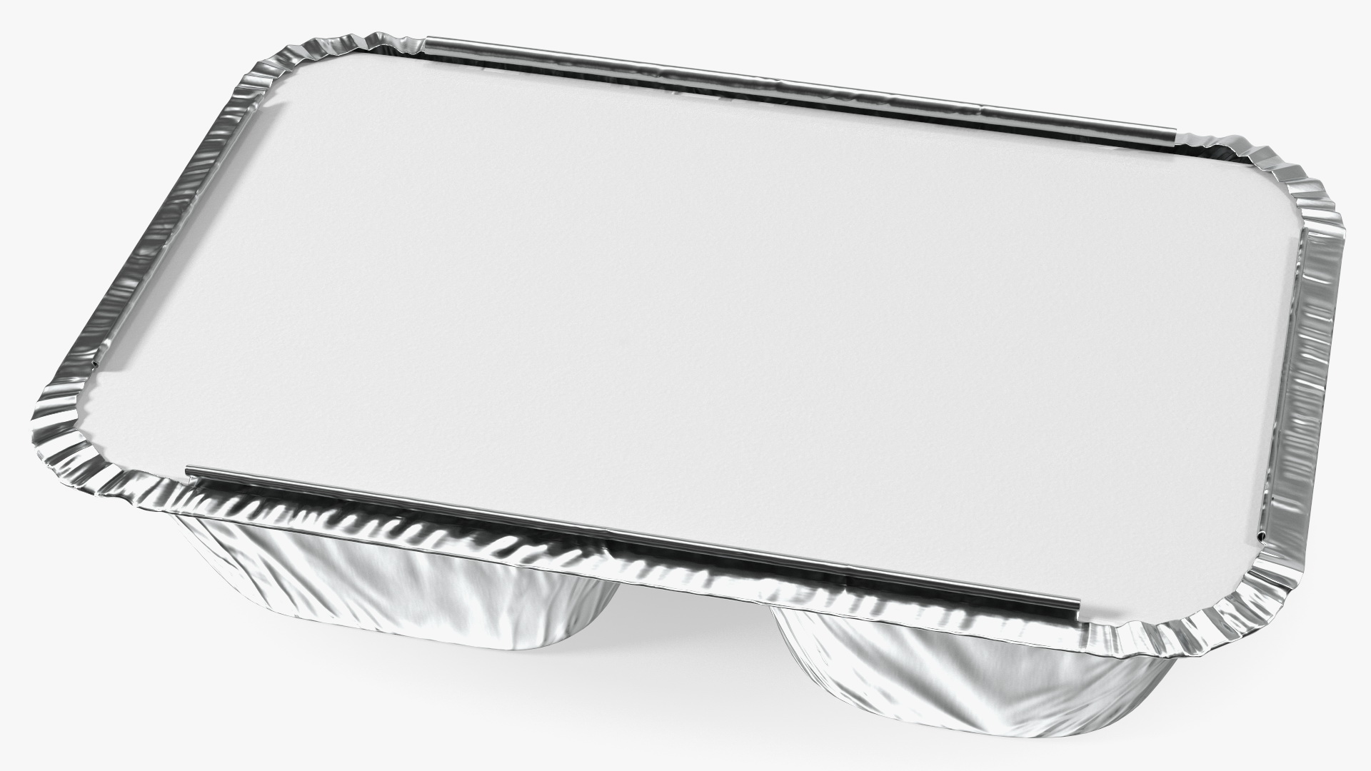 Aluminum Foil Pan 3 Compartment Rectangular Disposable Food Container 3D model