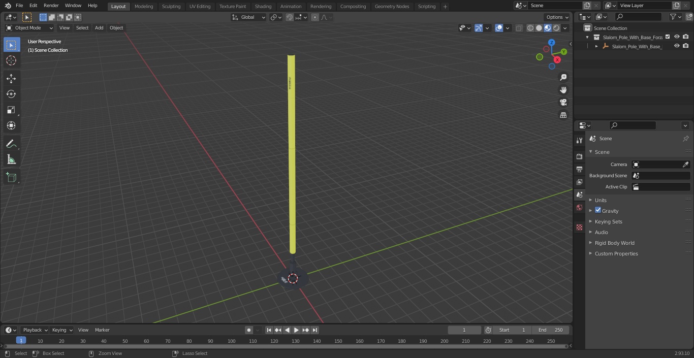 Slalom Pole With Base Forza 3D