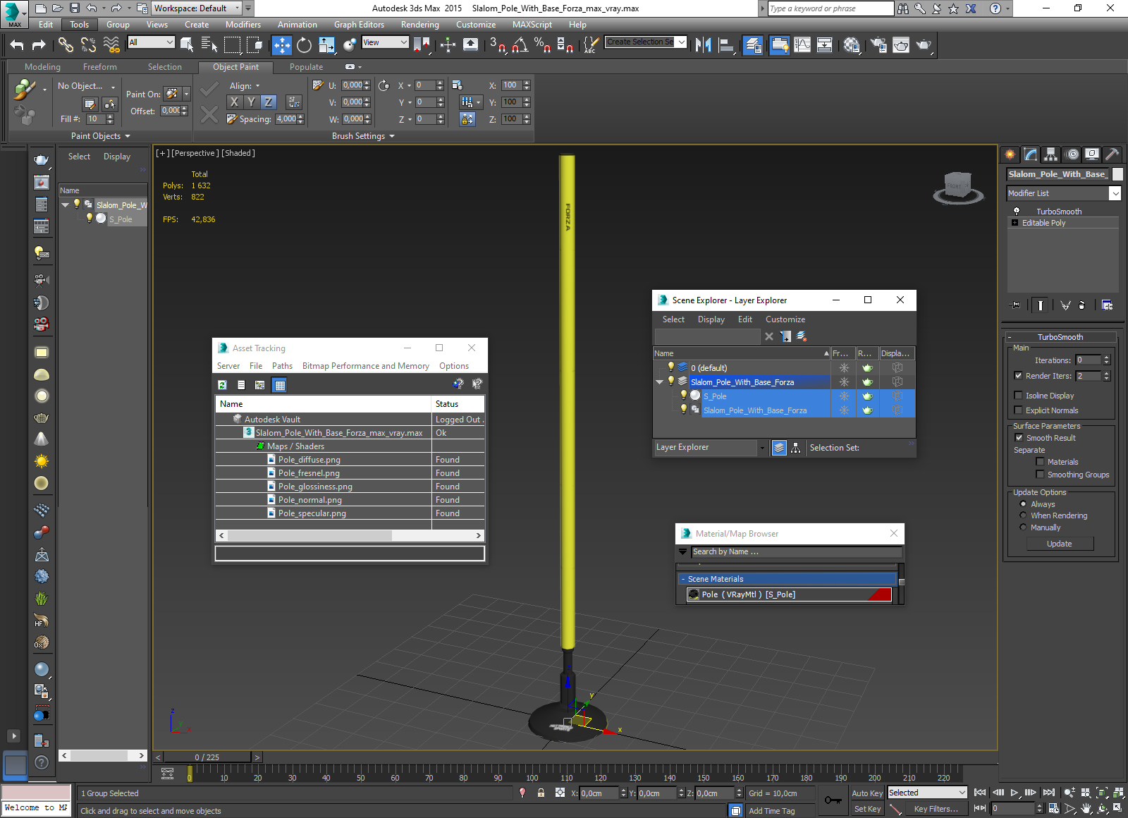 Slalom Pole With Base Forza 3D