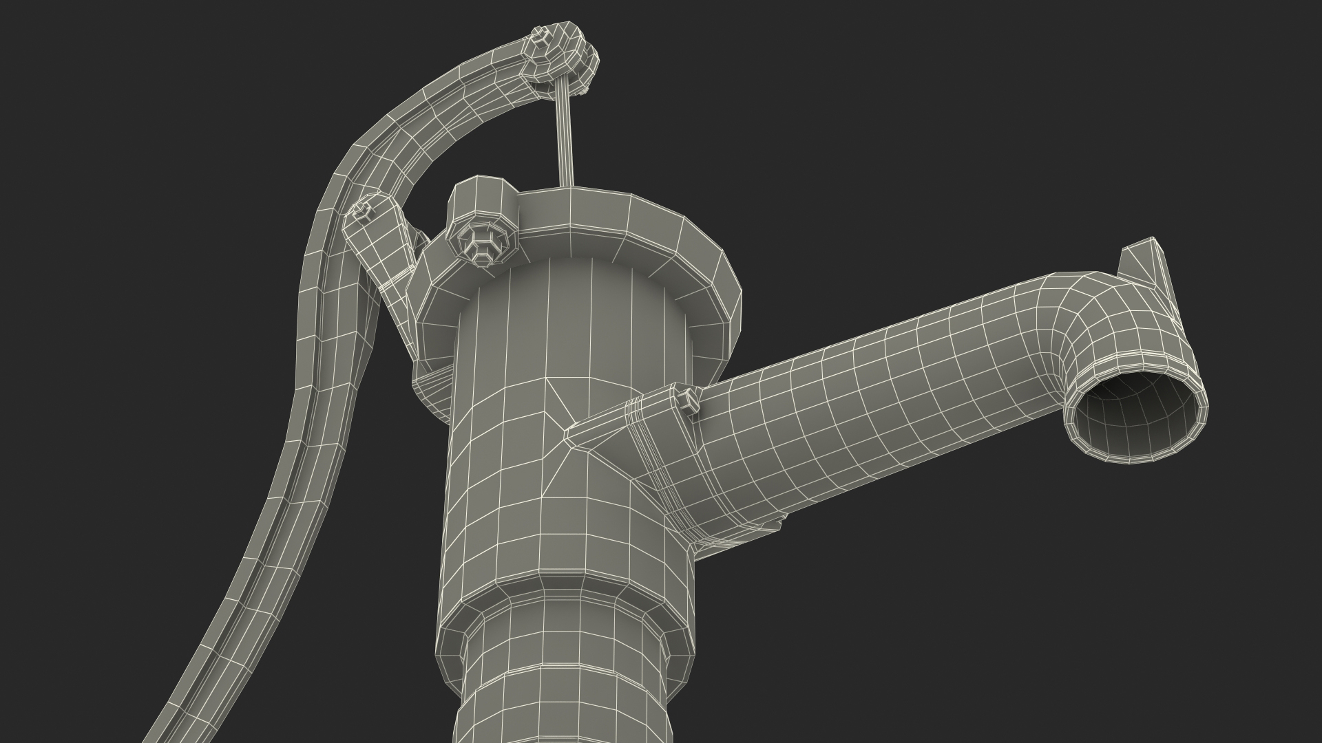 Hand Water Pump Rigged 3D