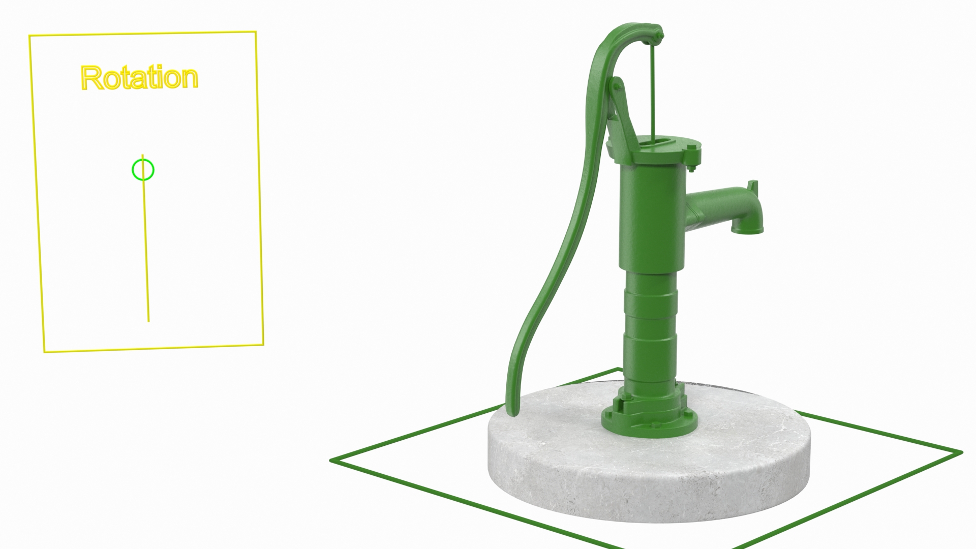 Hand Water Pump Rigged 3D
