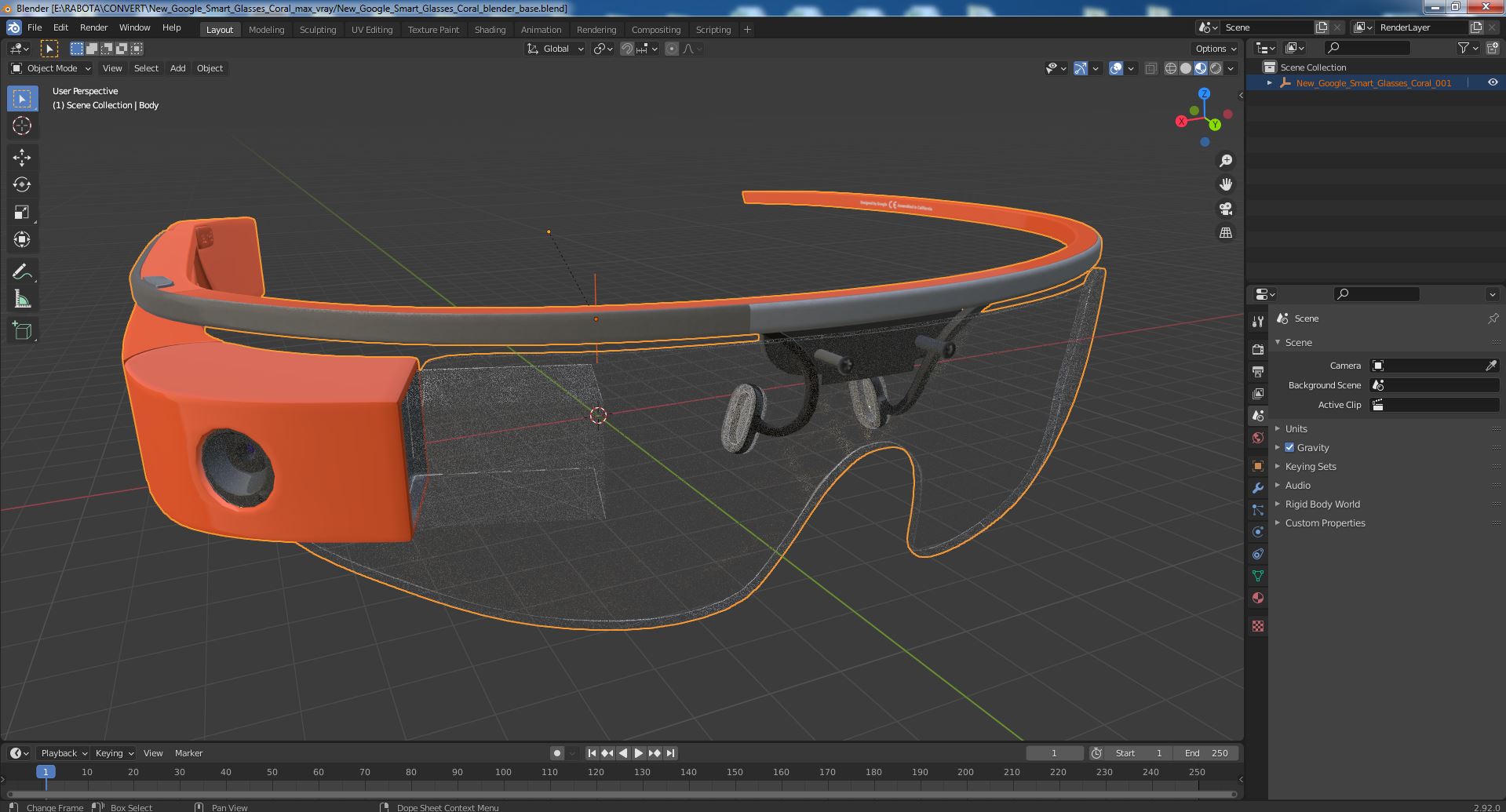 3D model New Google Smart Glasses Coral