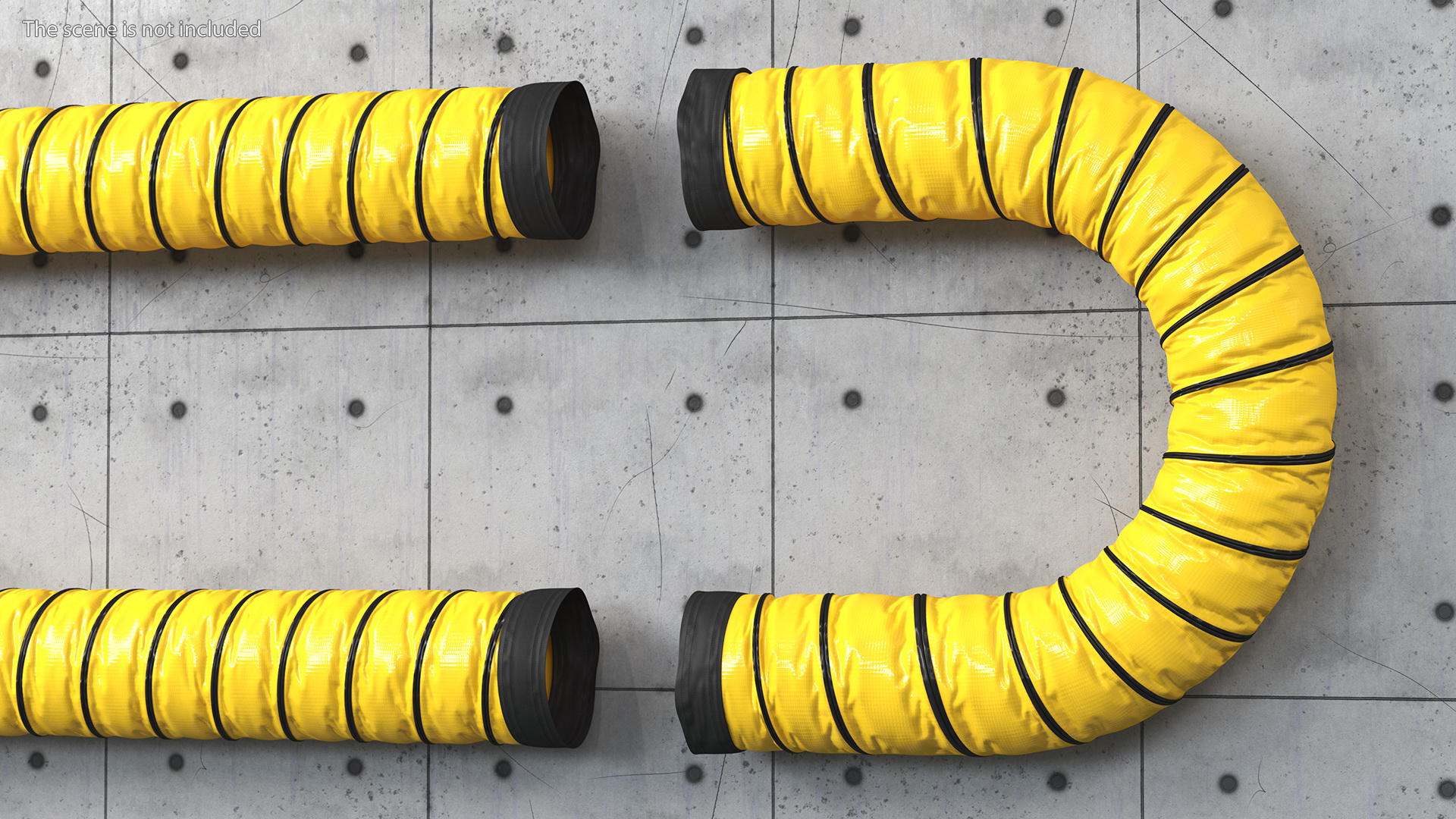 3D PVC Coated Fabric Flexible Duct Rigged model