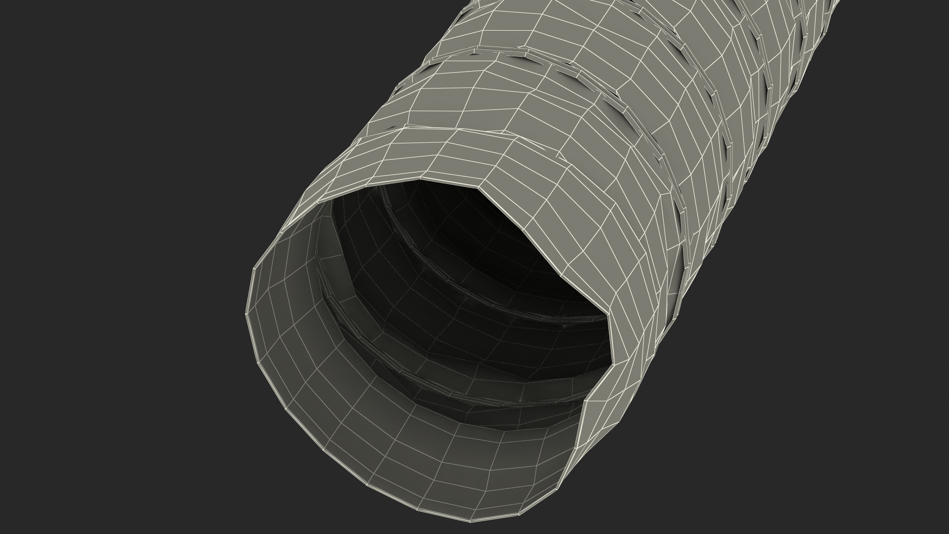 3D PVC Coated Fabric Flexible Duct Rigged model