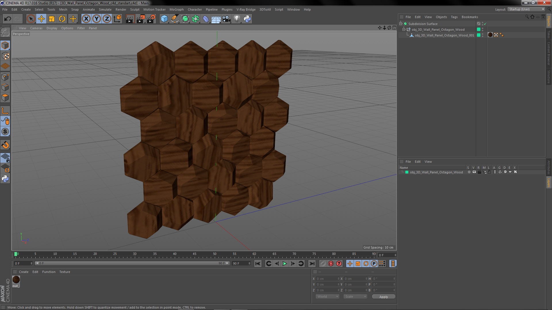 3D 3D Wall Panel Octagon Wood