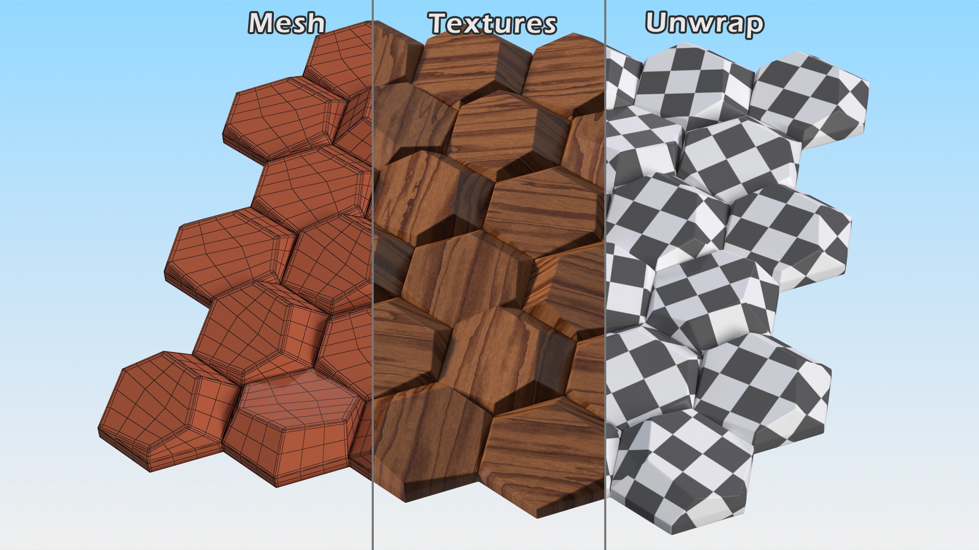 3D 3D Wall Panel Octagon Wood