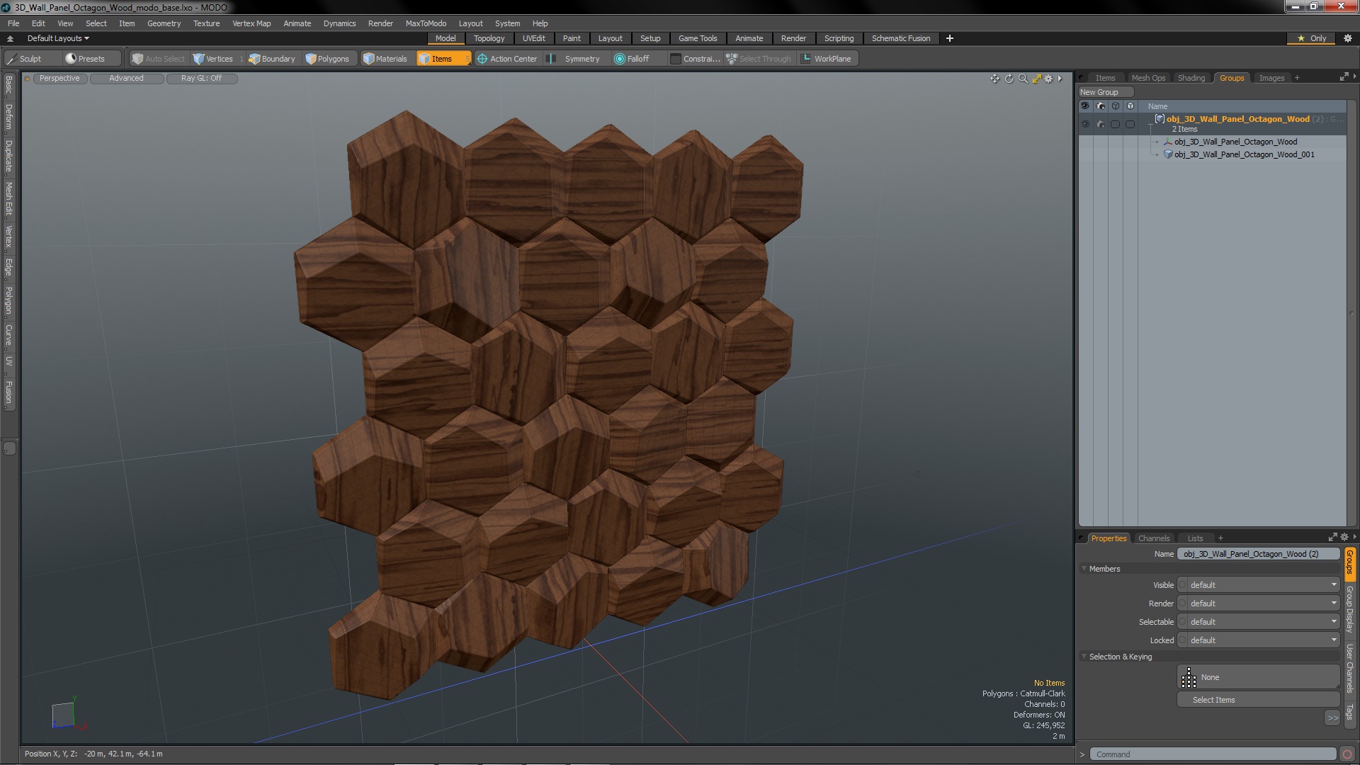 3D 3D Wall Panel Octagon Wood
